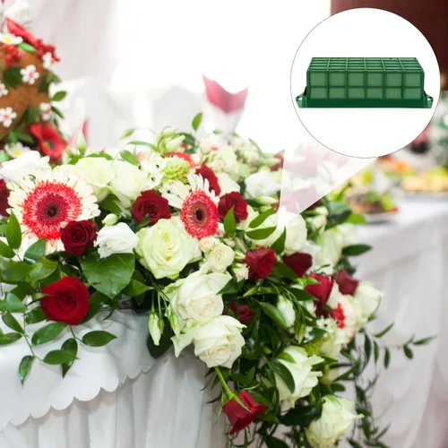 Miniatura 7 de Hahood Paquete de 2 jaulas rectangulares de espuma floral con arreglos florales de espuma floral para flores frescas, decoraciones de boda