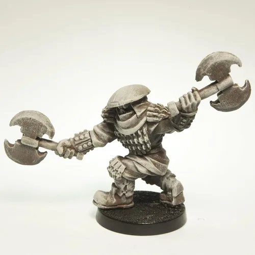 Miniatura 3 de Stonehaven Half-Orc Warlord - Figura de peltre sin plomo de 1.772 in, escala de 1.102 in, sin pintar, fabricada en Estados Unidos