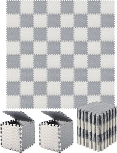 Miniatura 8 de Shihanee Azulejos de Piso de Espuma para Bebés, Tapetes de Piso de Espuma, Tapetes de Juego a Granel con Bordes Entrelazados para Sala
