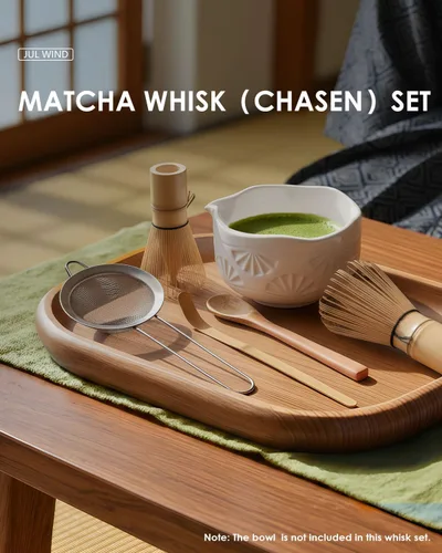 Miniatura 8 de Juego de batidor de bambú Matcha con 2 paquetes de batidor de bambú natural 100% Matcha, colador, cuchara para té y cuchara de té, Chasen