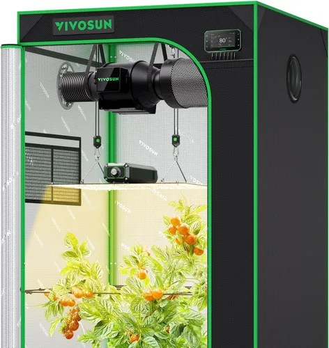 Miniatura 2 de VIVOSUN GIY Sistema de tienda de cultivo inteligente 2.7x2.7, Kit de tienda de cultivo con WiFi integrado, con ventilación y circulación