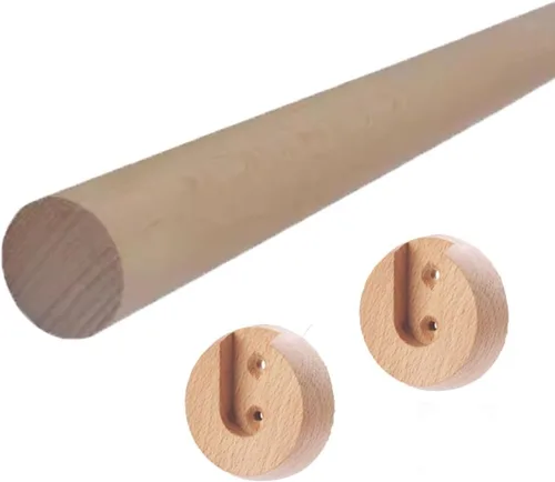 1 barra redonda de madera para colgar ropa, barra de armario de alta calidad, barra cruzada para ropa, barra cruzada para ropa, barra de madera