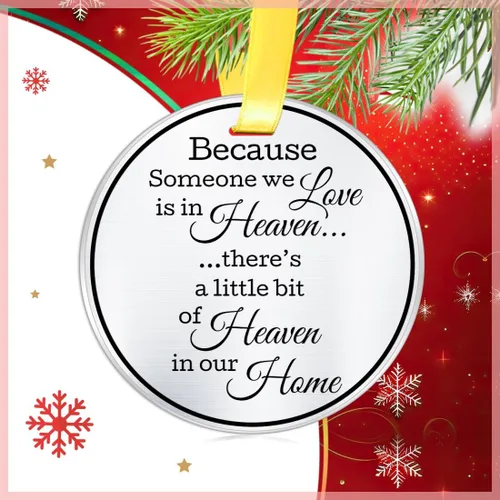 Miniatura 3 de Adorno conmemorativo de recuerdo de Navidad, porque alguien que amamos está en el cielo, regalo de condolencias de recuerdo, adornos de Navidad