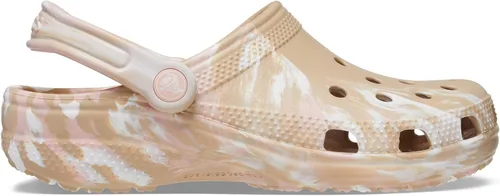 Miniatura 7 de Crocs - Zueco clásico unisex teñido con efecto mármol, Chai/rosa, talla 12 de EE. UU. para hombre