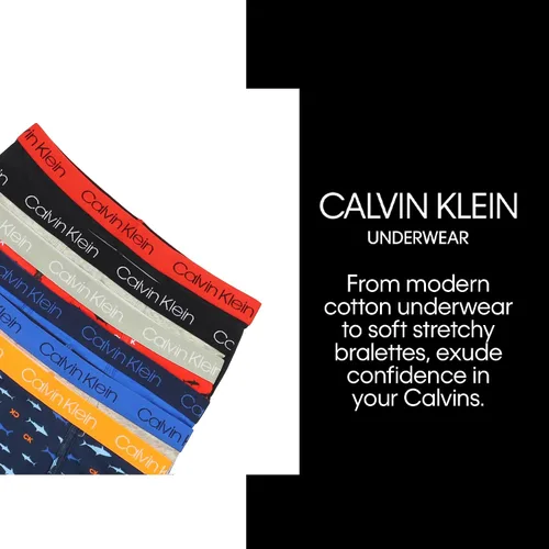 Miniatura 4 de Calvin Klein Paquete de 3 calzoncillos de algodón surtidos para niños pequeños modernos