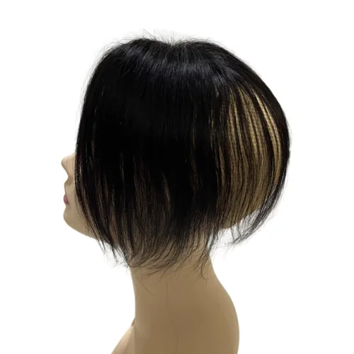 Miniatura 6 de Anemone Peluca de cabello humano con clip para mujer, 10 pulgadas, parte media, recto, extensiones de volumen para pérdida de cabello suave (negro)