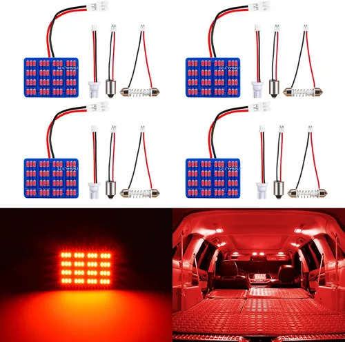 Miniatura 11 de AUXLIGHT Accesorios de luces LED para interior de automóvil con adaptadores de festoon 194 168 T10 / BA9S / DE3175 6418 211-2 578 Festoon