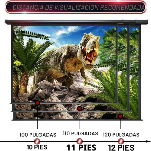 Miniatura 7 de Pantalla de proyector motorizada de 100 pulgadas, pantalla de películas para interiores y exteriores, pantalla de proyector eléctrica 16:9 de 100