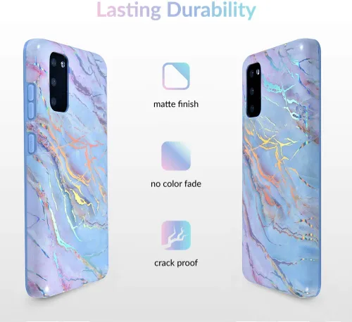 Miniatura 4 de VELVET CAVIAR Funda compatible con Samsung Galaxy S20 Marble – Lindas fundas protectoras para mujeres y niñas (holográfico rosa azul)