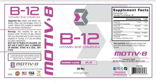 Motiv-8 Essentials - Gotas de vitamina B-12, sublingual, suplemento líquido fácil de tomar, apoya la salud ocular, energía cerebral, sistema