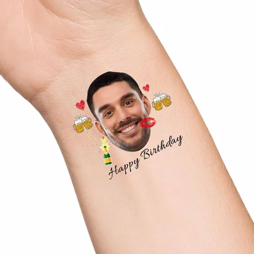 Miniatura 15 de Tatuajes temporales personalizados con texto de nombre, tatuaje temporal personalizado con logotipo fotográfico para adultos, parejas, mujeres