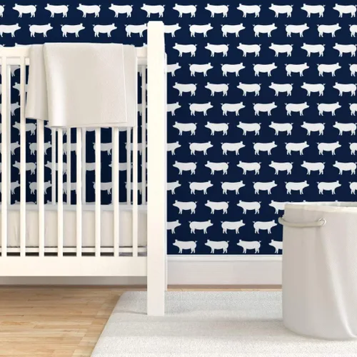 Miniatura 6 de Muestras de papel tapiz removibles – Cerdos de la marina de guerra de granja granja cerdos silueta de cerdo de flecha prepegado personalizado por