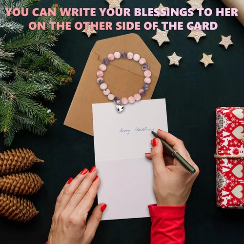 Miniatura 5 de Pulsera de piedra natural para mujeres y niñas, regalo para amiga, hermana, hija, nieta, ahijada, sobrina, novia, alma gemela, inspirador