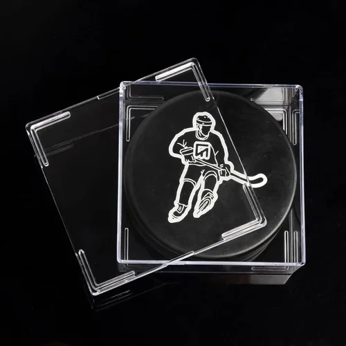 Miniatura 6 de Soporte para discos de hockey de 12 unidades – vitrinas cuadradas de disco de hockey en forma de cubo, soporte de disco de hockey transparente de 2