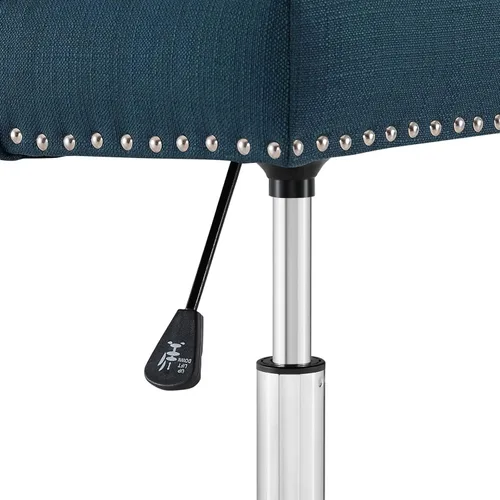 Miniatura 6 de Modway Regent - Silla de oficina giratoria de tela tapizada con botones capitoné y ribete de cabeza de clavo en color azul