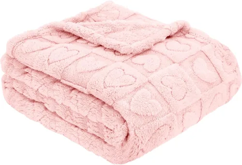 Miniatura 13 de MACEVIA Mantas Decorativas de Corazón para Mujeres, Manta de Amor con Corazones para Ella, Esposa, Novia, Mamá, Manta de Vellón Súper Suave y Cálida