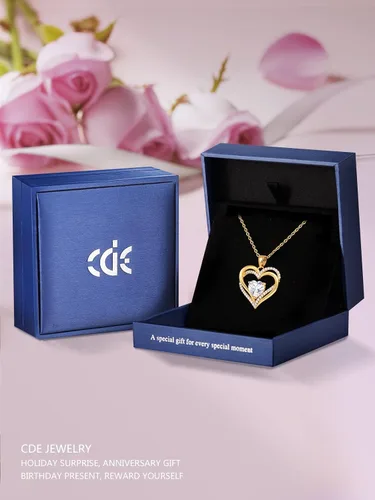 Miniatura 6 de CDE Collares de corazón para mujer, plata esterlina 925, dije de piedra natal, aniversario, cumpleaños, Navidad, día de San Valentín, joyería