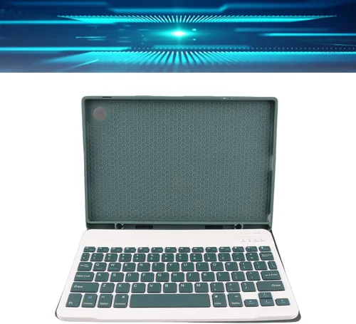 Miniatura 3 de Funda para teclado inalámbrico para tableta Tab A8 de 10.5 pulgadas, 2022, color verde oscuro con recortes precisos para uso diario