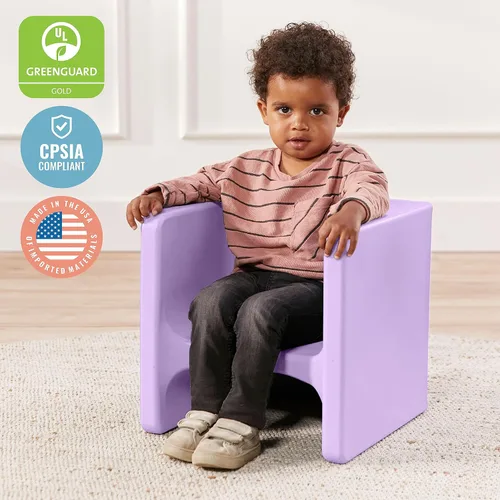 Miniatura 7 de ECR4Kids juego de mesa Tri-Me y sillas Cube, muebles multiusos, púrpura claro, 3 piezas