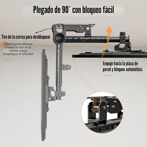 Miniatura 4 de ELIVED Soporte de techo abatible para TV para la mayoría de televisores de 14 a 40 pulgadas, soporte de TV plegable para techo plano y inclinado