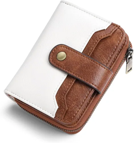 Miniatura 9 de GAEKEAO Cartera para mujer delgada y fina con bloqueo RFID, de cuero con flores, tarjetero plegable, cartera larga para damas con bolsillo
