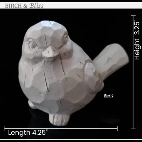Miniatura 4 de Birch & Bliss Juego de 2 figuras rústicas talladas de pájaro envejecido rústico tallado para el hogar, mamá, familia, amigos, mujeres, hermosa boda