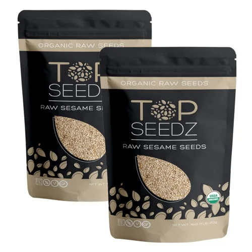 Miniatura 7 de Top Seedz Semillas de sésamo crudas orgánicas certificadas por la USDA, semillas de sésamo frescas y sin sal de primera calidad, sin gluten, sin