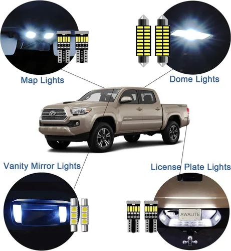 Miniatura 3 de Kit de luces LED para interior de Tacoma AWALITED para Toyota Tacoma 2005-2015, bombillas LED interiores ultra brillantes, reemplazo de luz de mapa