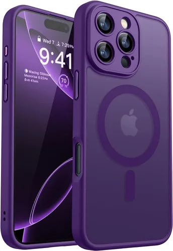 Miniatura 119 de CANSHN Funda magnética compatible con iPhone 17 Pro, mejorada [protección completa de la cámara] [compatible con Magsafe] [mate translúcido] funda