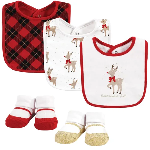 Miniatura 58 de Hudson Baby Conjunto de babero y calcetines unisex de algodón para bebé, Tamaño único Chica Calabaza