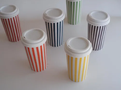 Miniatura 7 de Millie - Taza de viaje de cerámica con tapa, taza de café reutilizable de 12 onzas, esta taza de café de viaje de cerámica hecha a mano es apta