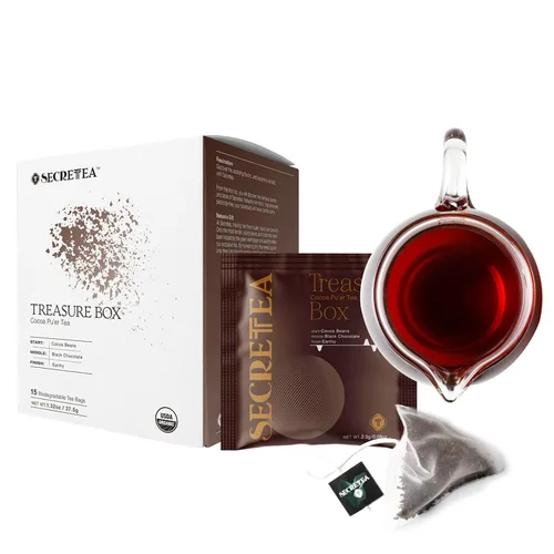 Miniatura 16 de Té suelto Pu-erh de cacao orgánico I POWERFUL Detox Immune I Heart & Digestion Support, paquete a granel de 12 oz Por T SECRETEA, Treasure Box