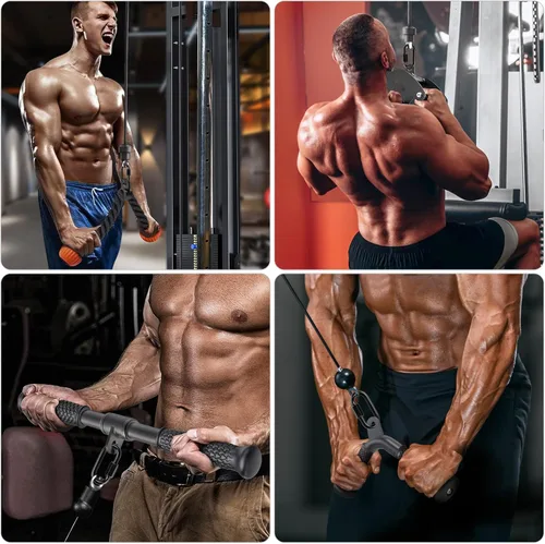Miniatura 2 de SELEWARE Accesorios para Tríceps LAT Jalón Accesorios de Entrenamiento para Gimnasio en Casa con Agarre de Goma Suave Antideslizante Accesorios