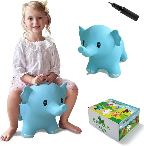 HotMax Caballo hinchable, tolva inflable de animales que rebotan para niños pequeños o niños, juguetes de salto de goma para niños o niñas, regalo