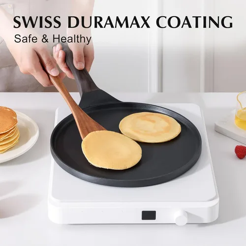 Miniatura 2 de SENSARTE Sartén Antiadherente para Crepas, Sartén Dosa con Revestimiento de Granito Suizo Sartén Plana para Panqueques Plancha Tawa de 12 Pulgadas