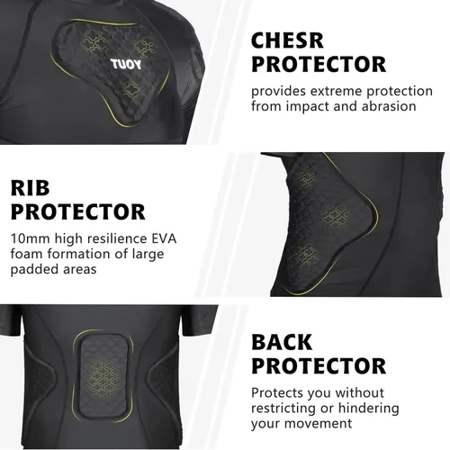 Miniatura 3 de TOUYR - Camiseta de compresión acolchada y pantalones para hombre, chaleco de entrenamiento sin mangas y pantalones cortos, conjunto de costillas