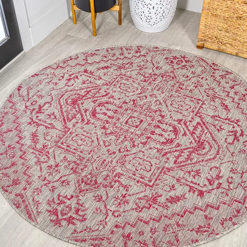 Miniatura 44 de JONATHAN Y - Alfombra Estrella interior/exterior con medallón bohemio, tejido texturizado, fácil limpieza, para dormitorio, cocina, patio, no suelta