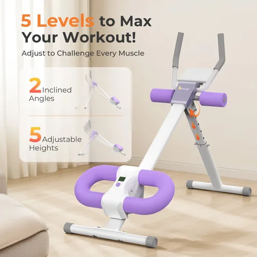 Miniatura 2 de OWLSKY Máquina de abdominales, máquina de entrenamiento abdominal ajustable para entrenamiento de abdominales en casa, gimnasio, plegable