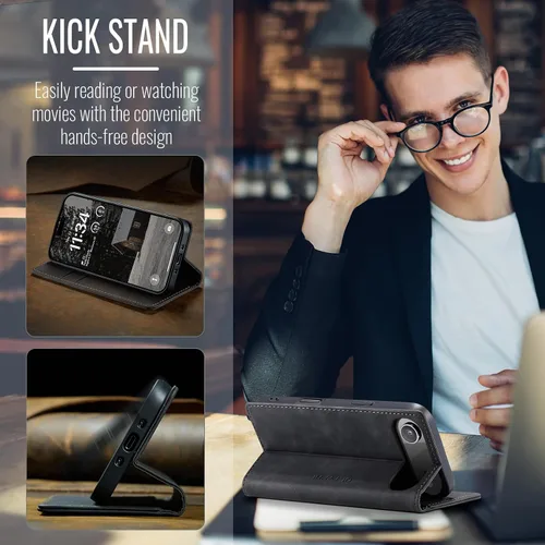 Miniatura 4 de QLTYPRI Para iPhone Air Case Wallet Con Tarjetero, Vintage PU Cuero Kickstand Cierre Magnético A Prueba De Golpes Folio Libro Funda Para IPhone 17