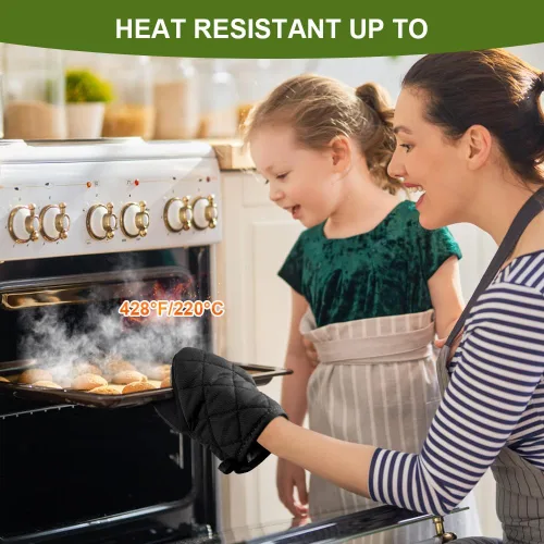 Miniatura 4 de AUAUY Mini manoplas para horno, 2 manoplas de horno pequeñas de 428.0 °F/428°F resistentes al calor con superficie antideslizante y guantes de lazo