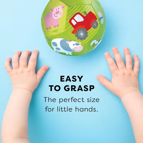 Miniatura 5 de HABA Pelota suave para bebé, tiempo boca abajo y juego sensorial, pelota de juego infantil de 4.5 pulgadas, ideal para gatear, para bebés de 6 meses