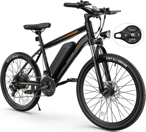 TotGuard Electric Bike for Adults, 26" Ebike with Peak 500W Brushless Motor, Electric Mountain Bike with 374Wh Removable Battery, 50 Miles Electric