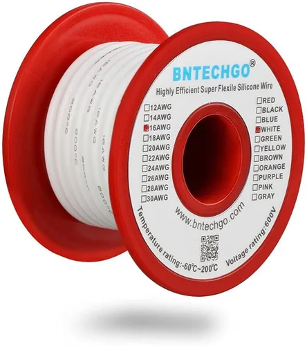Miniatura 9 de BNTECHGO Carrete de alambre de silicona de calibre 16, rojo de 25 pies y negro, 25 pies, 2 cables separados, alambre de cobre estañado flexible