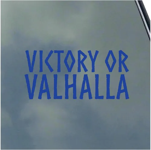 Miniatura 5 de Adhesivo de vinilo Victory or Valhalla Viking Asatru Thor Loki Runic Symbol Find Your Way Negro