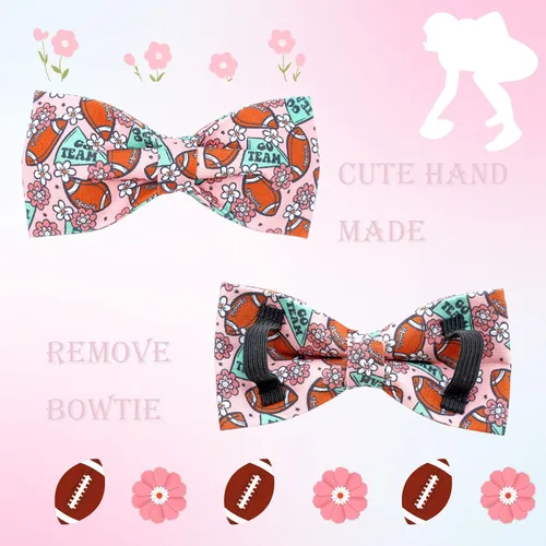 Miniatura 4 de Collar para perros - Rugby con flores Collar para mascotas con lazos para perros Corbatin para mascotas Collar para perros ajustable Collar