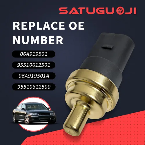 Miniatura 2 de 06A919501A Sensor de temperatura del refrigerante Sensores de interruptor del motor con 1 abrazaderas compatibles con Audi A3 A4 A6 Q7 S5 S6 TT