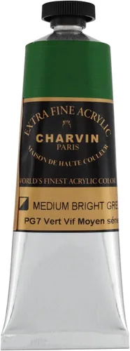 Miniatura 74 de Charvin Pintura acrílica profesional extrafina – verde absenta, tubo de 2.1 fl oz, pigmentos de triple fresado, resistente a la luz, pinturas