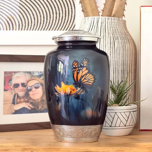Miniatura 3 de Urna de mariposa para cenizas humanas Gran memorial funerario hecho a mano Urna decorativa de cremación para mujeres y hombres