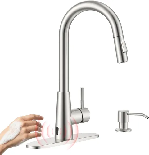 Miniatura 23 de APPASO Grifo de cocina negro con filtro de agua, mangueras certificadas por cUPC, grifos de fregadero de 3 vías con rociador extraíble, 3 modos