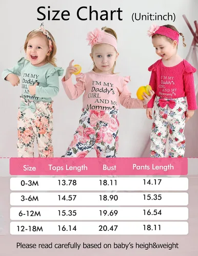 Miniatura 6 de Ropa para bebé recién nacida, con volantes, mameluco de algodón floral, conjunto de pantalones de algodón para niñas
